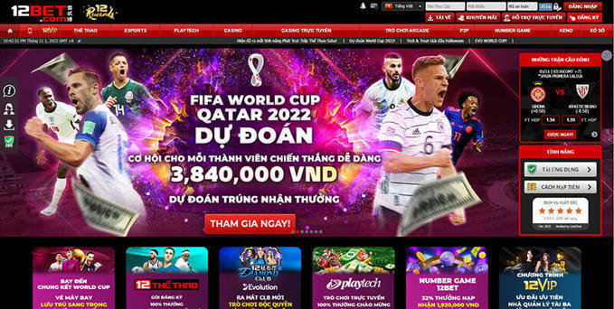 Hướng dẫn tham gia cá cược thể thao 12BET