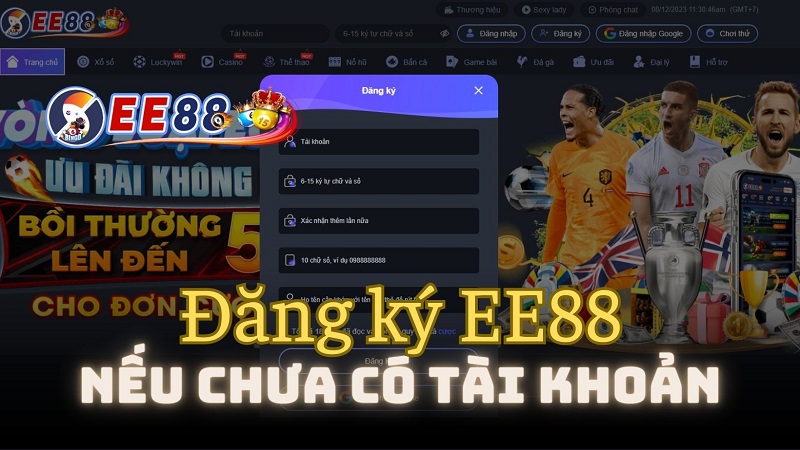 Đăng nhập hoặc tạo tài khoản trên EE88