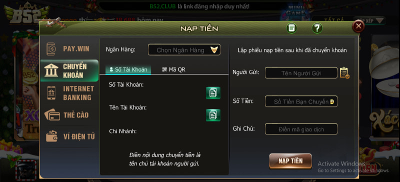 Các giao dịch tại cổng game diễn ra nhanh gọn, minh bạch