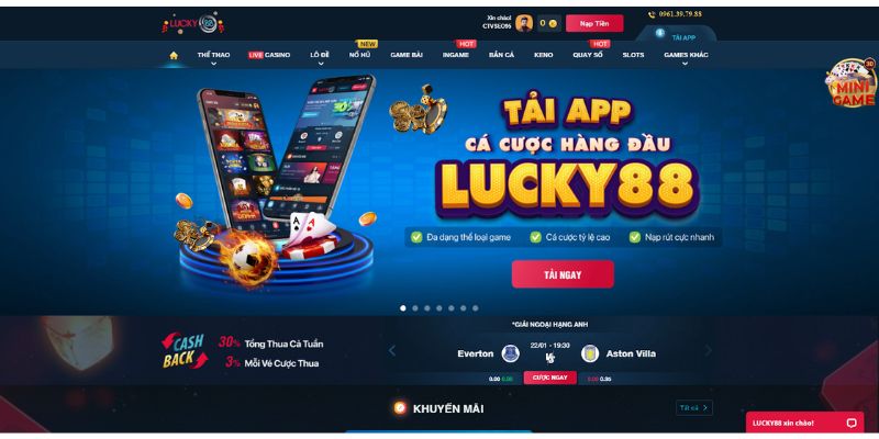 2. Các dịch vụ của nhà cái Lucky88