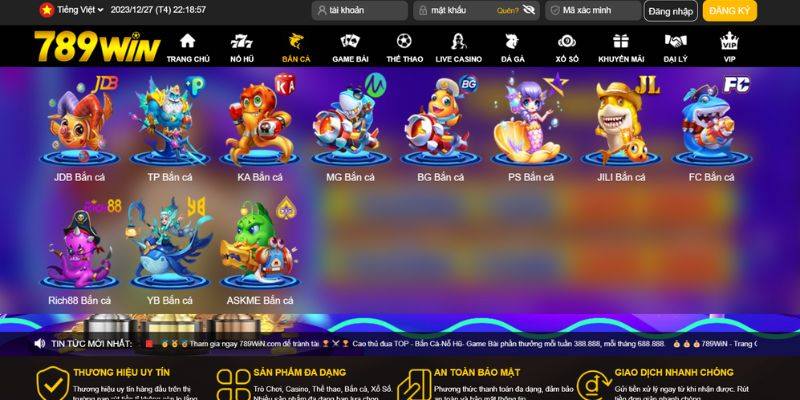 Bắn cá ăn tiền thật cùng 789Win