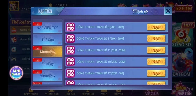 Nạp rút tiền iwin nhanh chóng