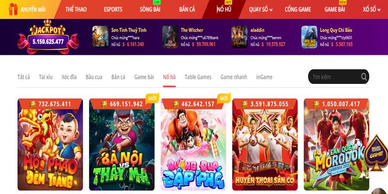 Slot game, bắn cá cực hot, mức thưởng siêu lớn