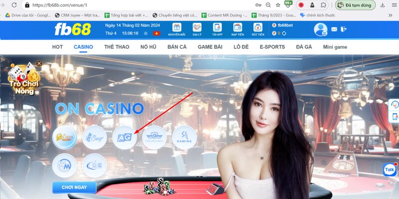 Casino trực tuyến tại nhà cái uy tín FB68